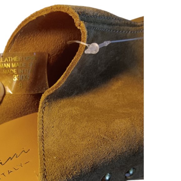 Avellini Made in Italy mules open toe block heel suede brown women clog mules 8 - Picture 4 of 9